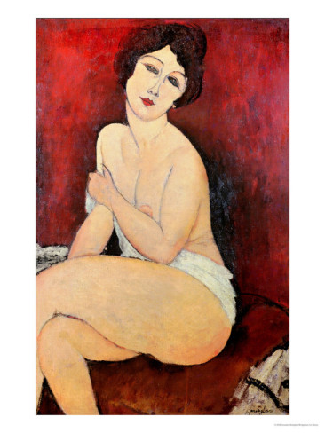 Large Seated Nude - Amedeo Modigliani Paintings